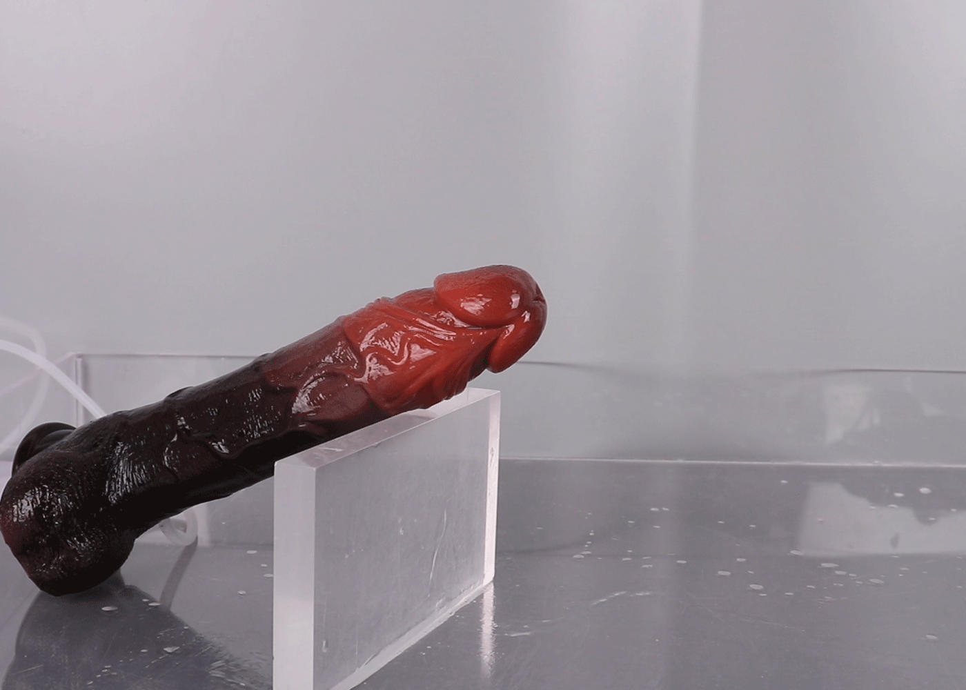 Black Realistic 8 and Half Inch Cumming Dildo