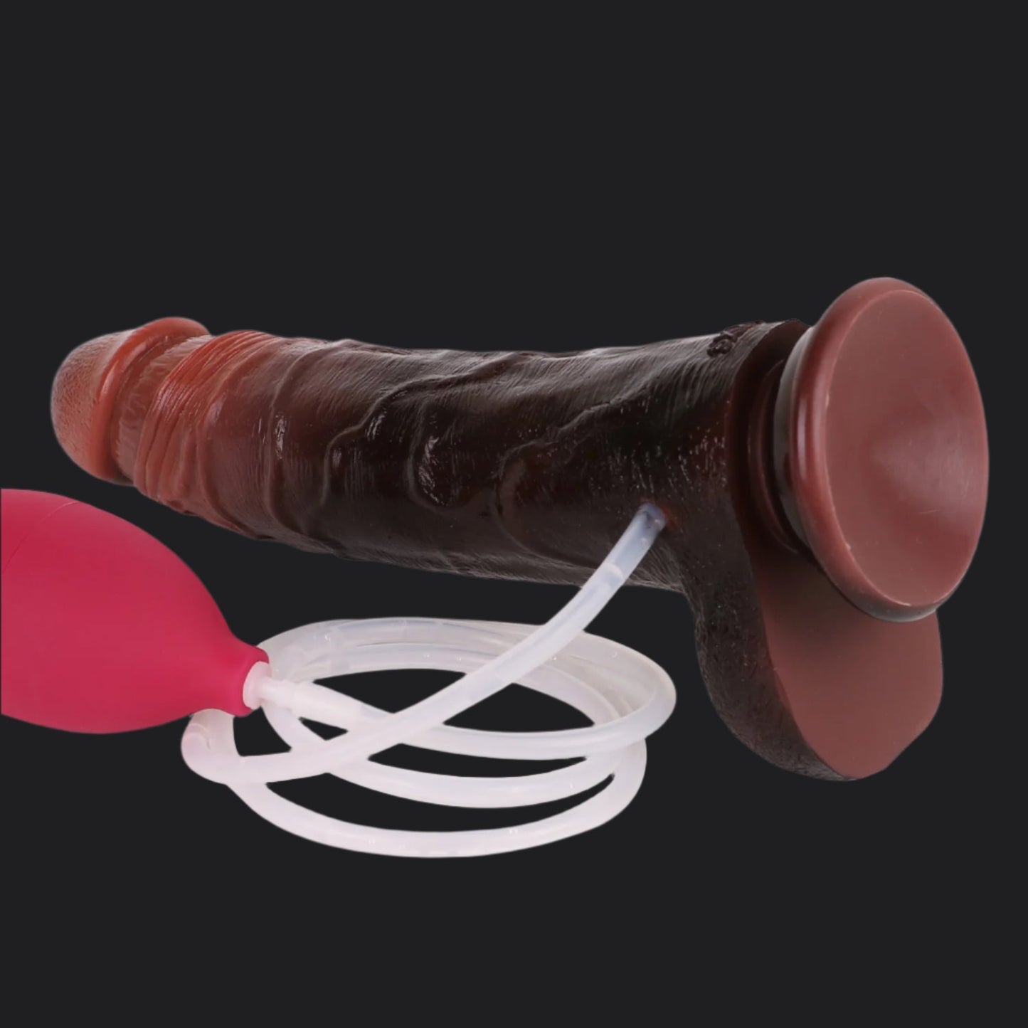 Black Realistic 8 and Half Inch Cumming Dildo