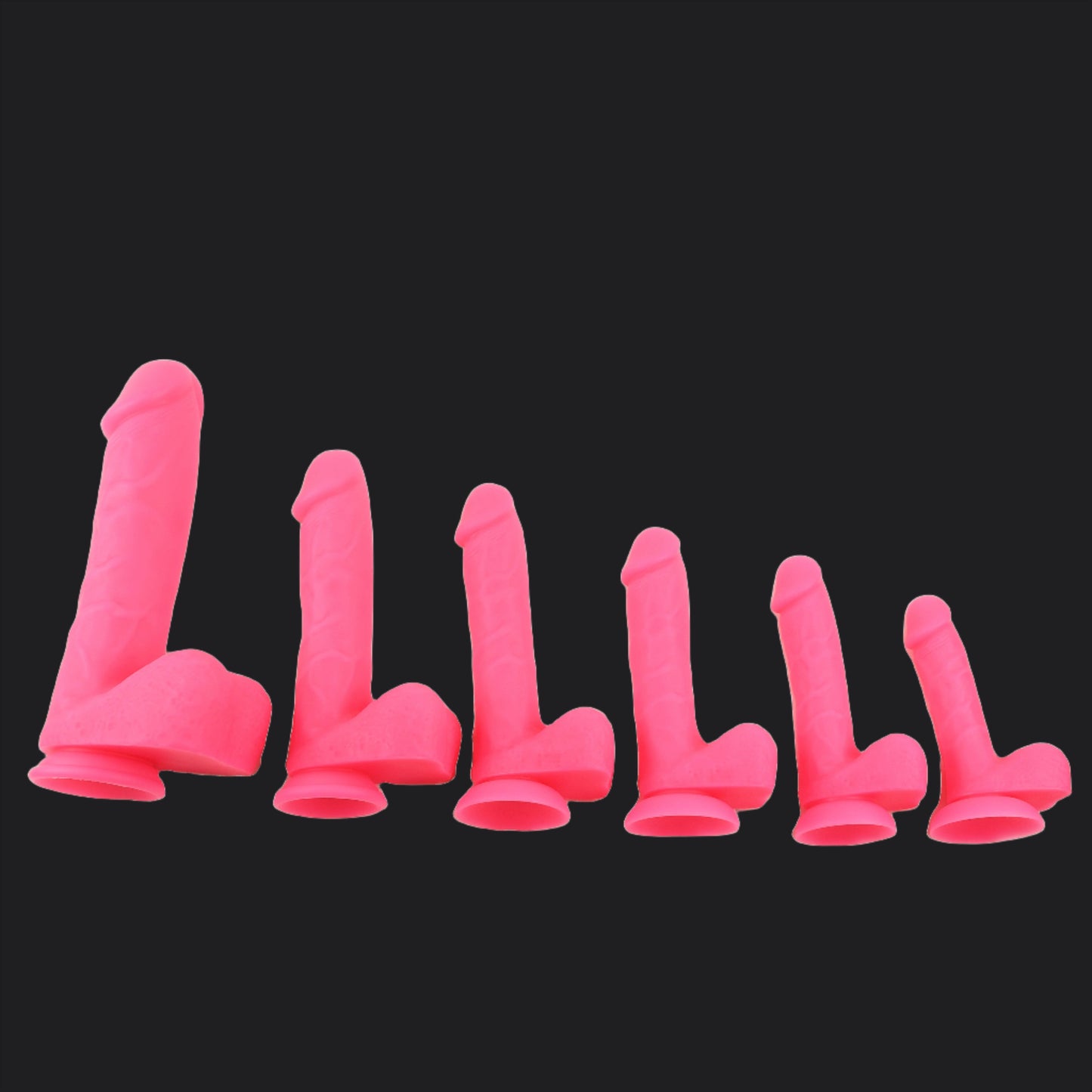 GITD PInk Silicone Dildo
