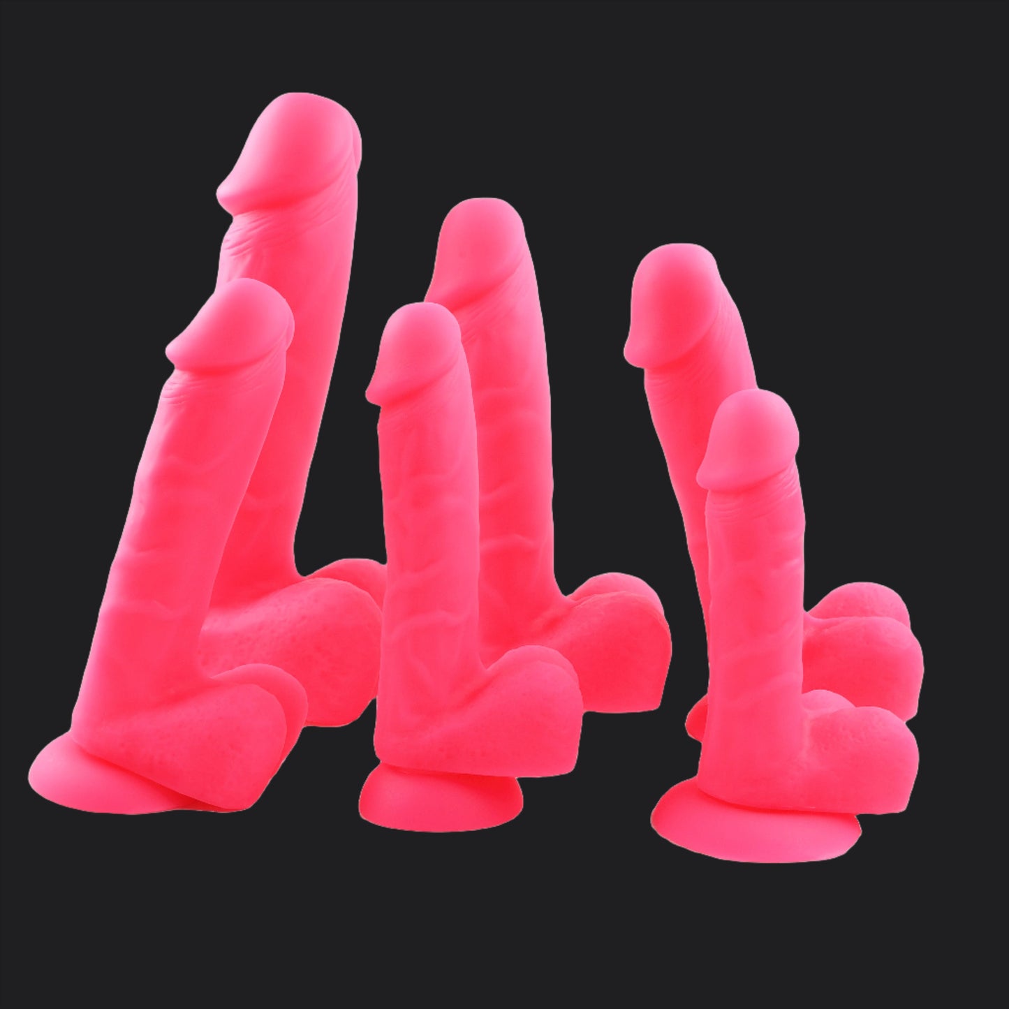 GITD PInk Silicone Dildo