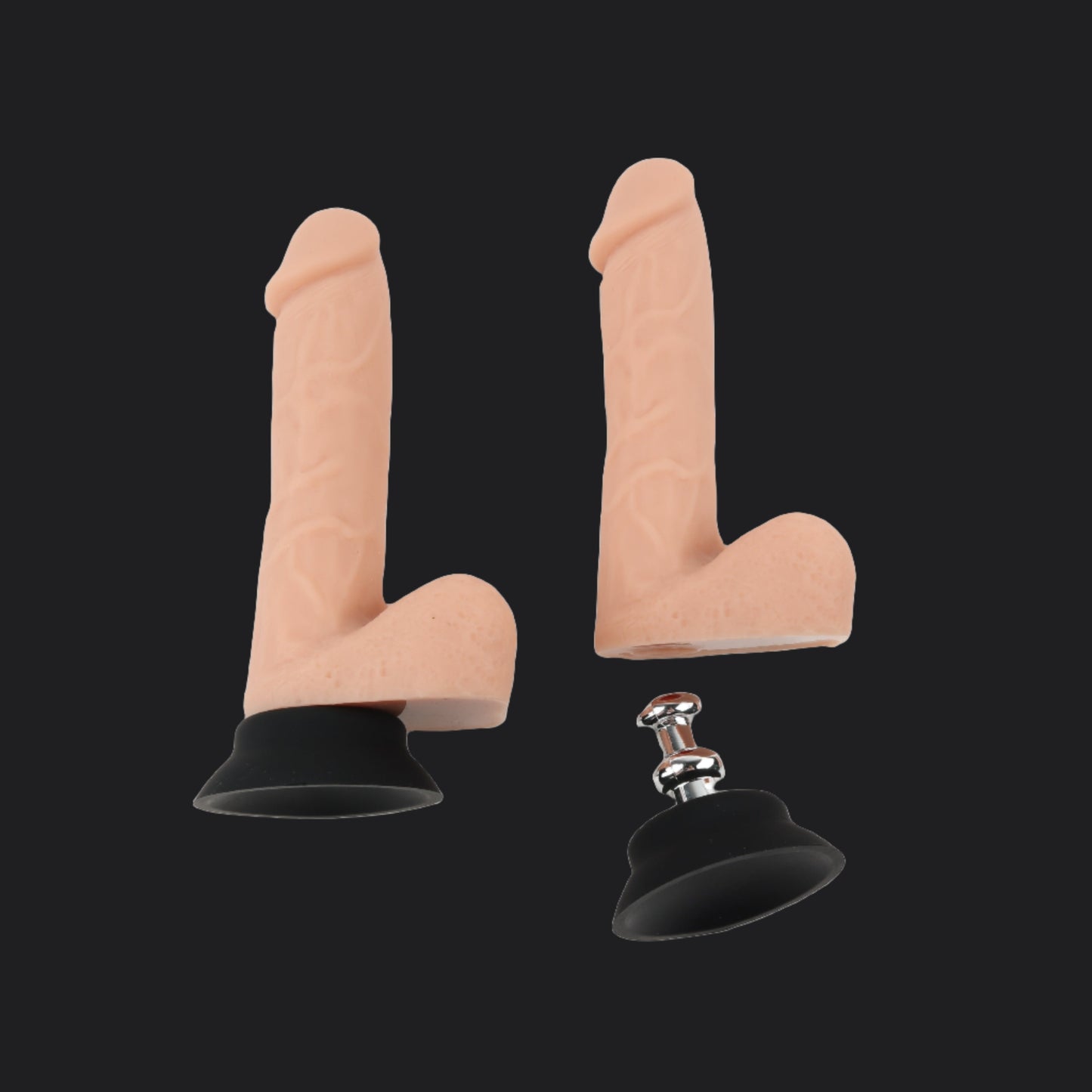 Flesh Pink 7inch Vac U Lock Dildo w/Balls