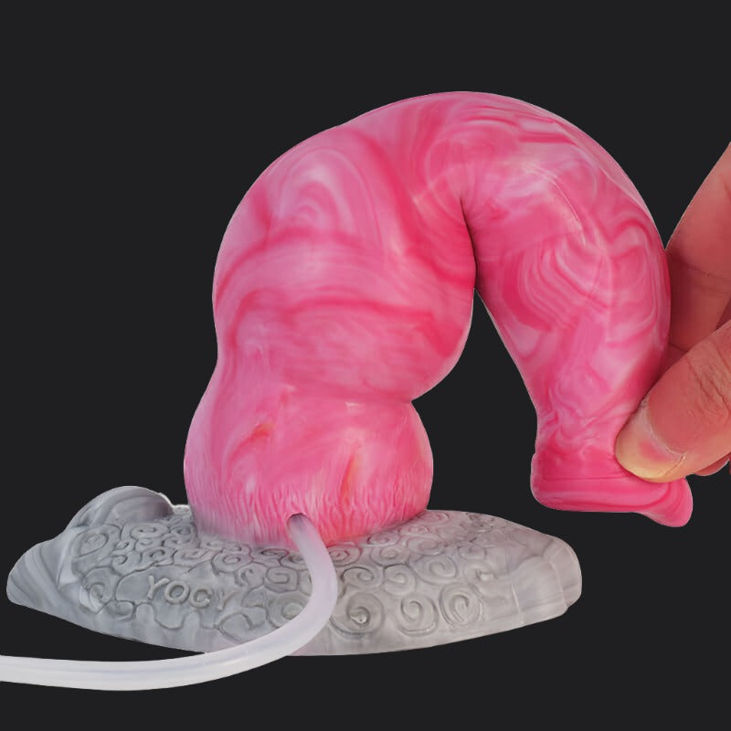 Punch Pink Squirting Dog Dildo - Golden Retriever