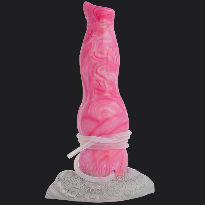 Punch Pink Squirting Dog Dildo - Golden Retriever
