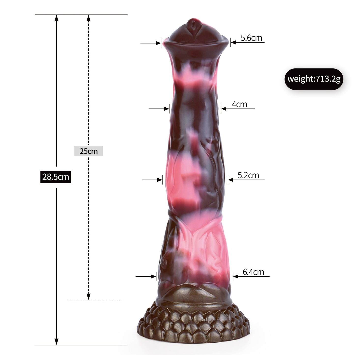 Roan Horse Dildo - Black Caviar