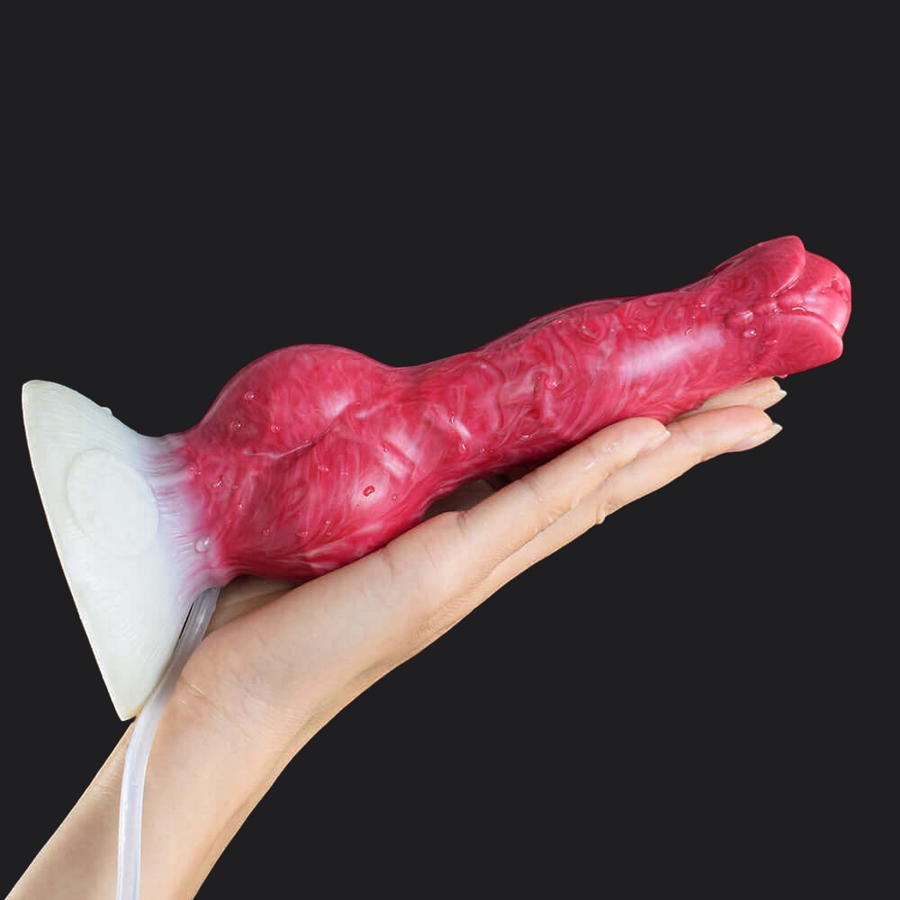 Blood Red Squirting Dragon Dildo - Cerberus