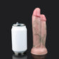 Flesh Pink Realistic Dildo - Cut & Uncut Double