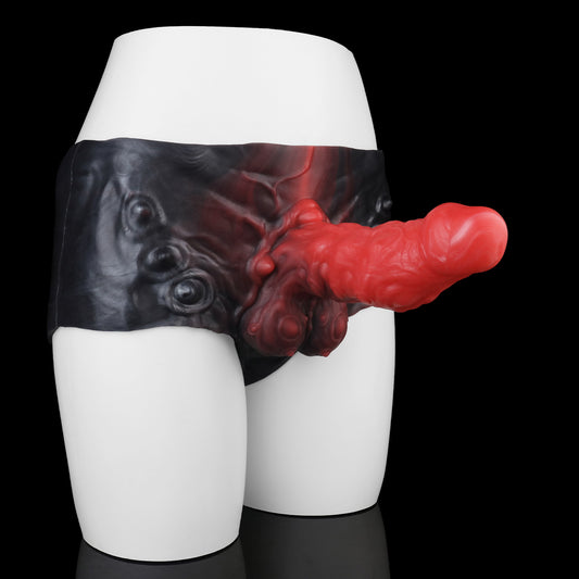 Bloodthirsty Demon Dildo Panties - 6inch - Brief Style 68cm Waist