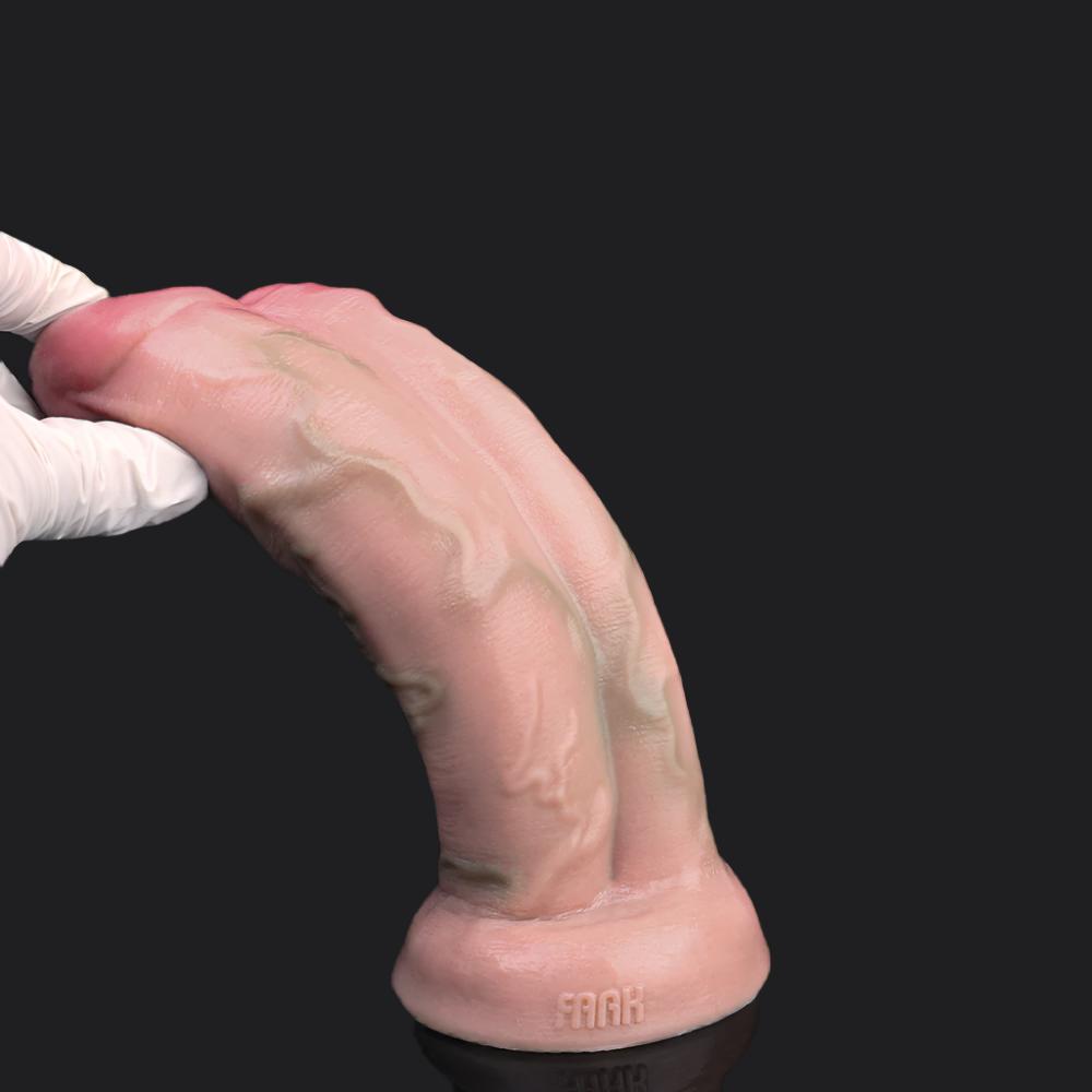 Flesh Pink Realistic Dildo - Cut & Uncut Double