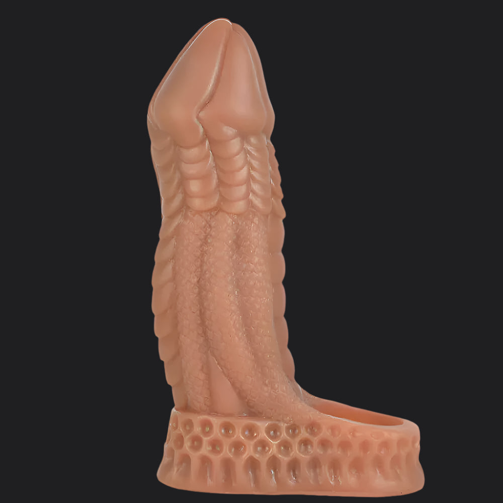 Io Dragon Penis Extender Sleeve - Brown - Dragon Dildo UK
