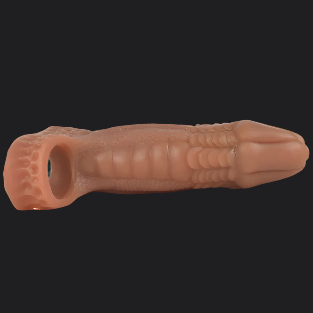 Io Dragon Penis Extender Sleeve - Brown - Dragon Dildo UK