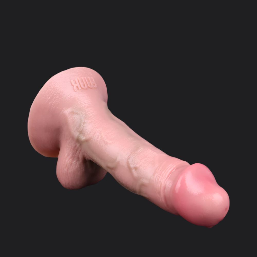 Flesh Pink Realistic Dildo - Pierced and Split