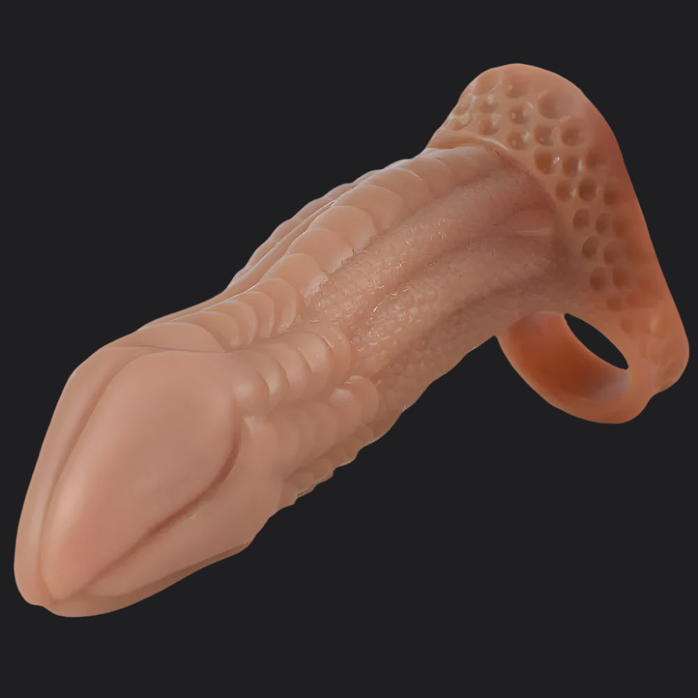 Io Dragon Penis Extender Sleeve - Brown - Dragon Dildo UK