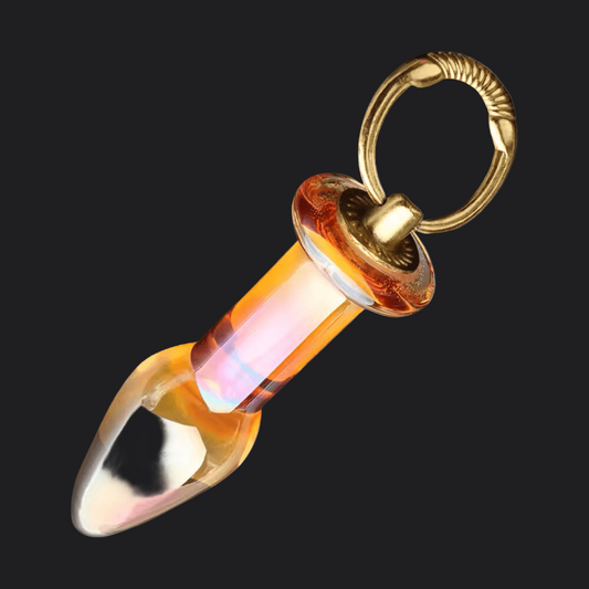 Amber Glass Butt Plug - Standard at Dildoes UK