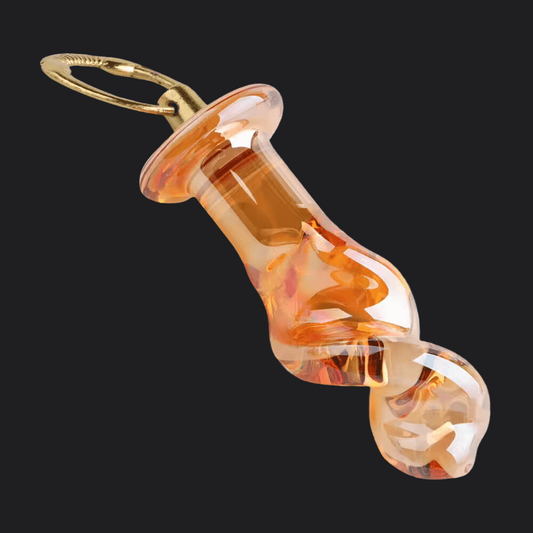 Amber Glass Butt Plug - Swirled at Dildoes UK