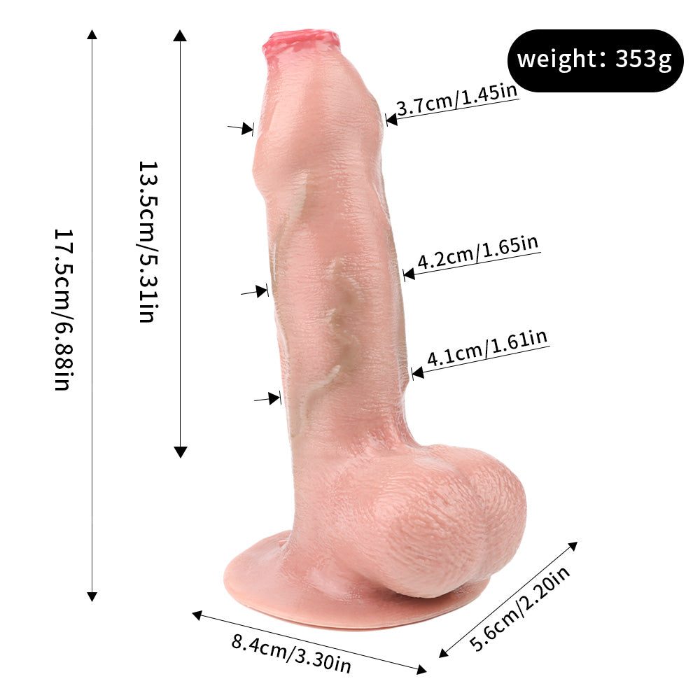 Flesh Pink Realistic Dildo - Uncut