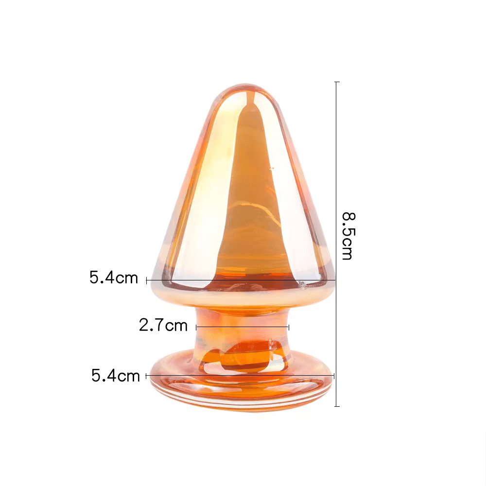 Luminous Crystal Butt Plug - Amber at Dildoes UK