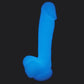 GITD Blue Silicone Dildo