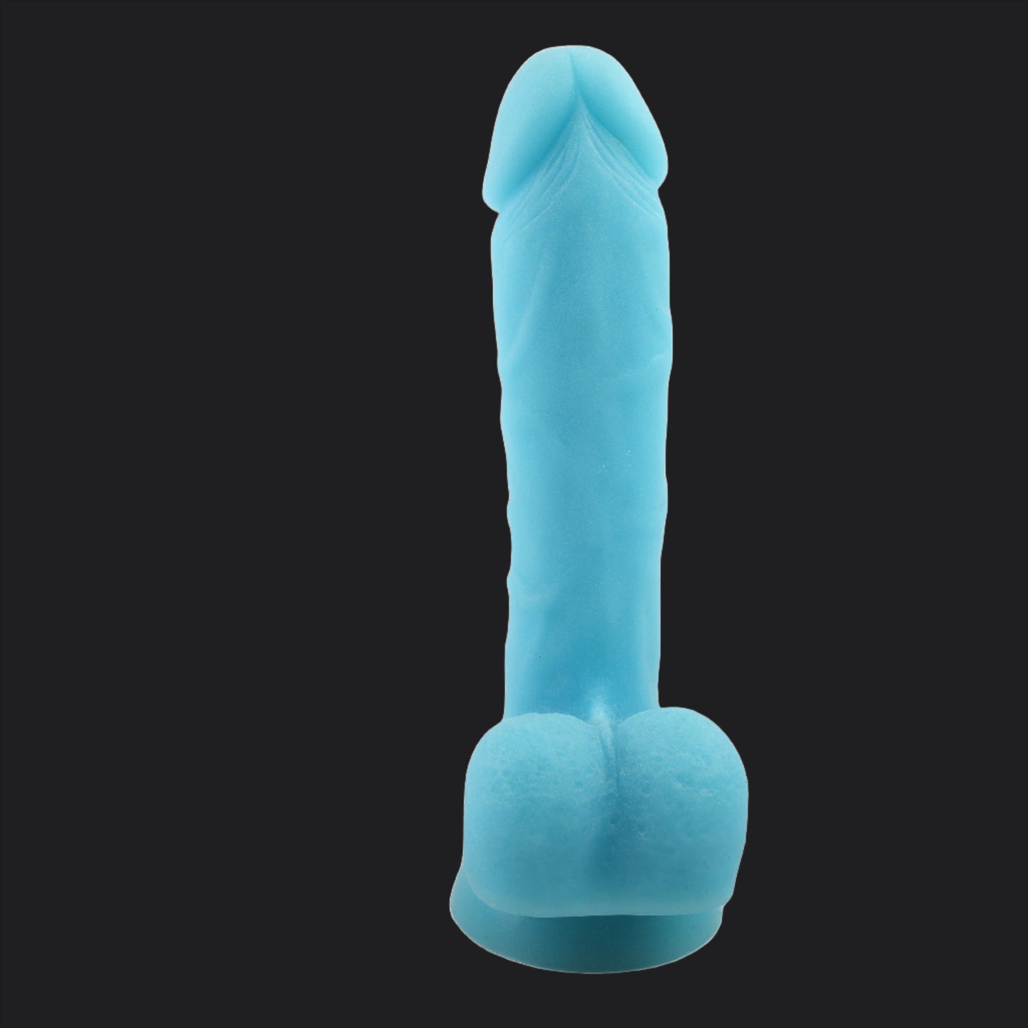 GITD Blue Silicone Dildo