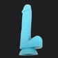 GITD Blue Silicone Dildo