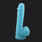 GITD Blue Silicone Dildo