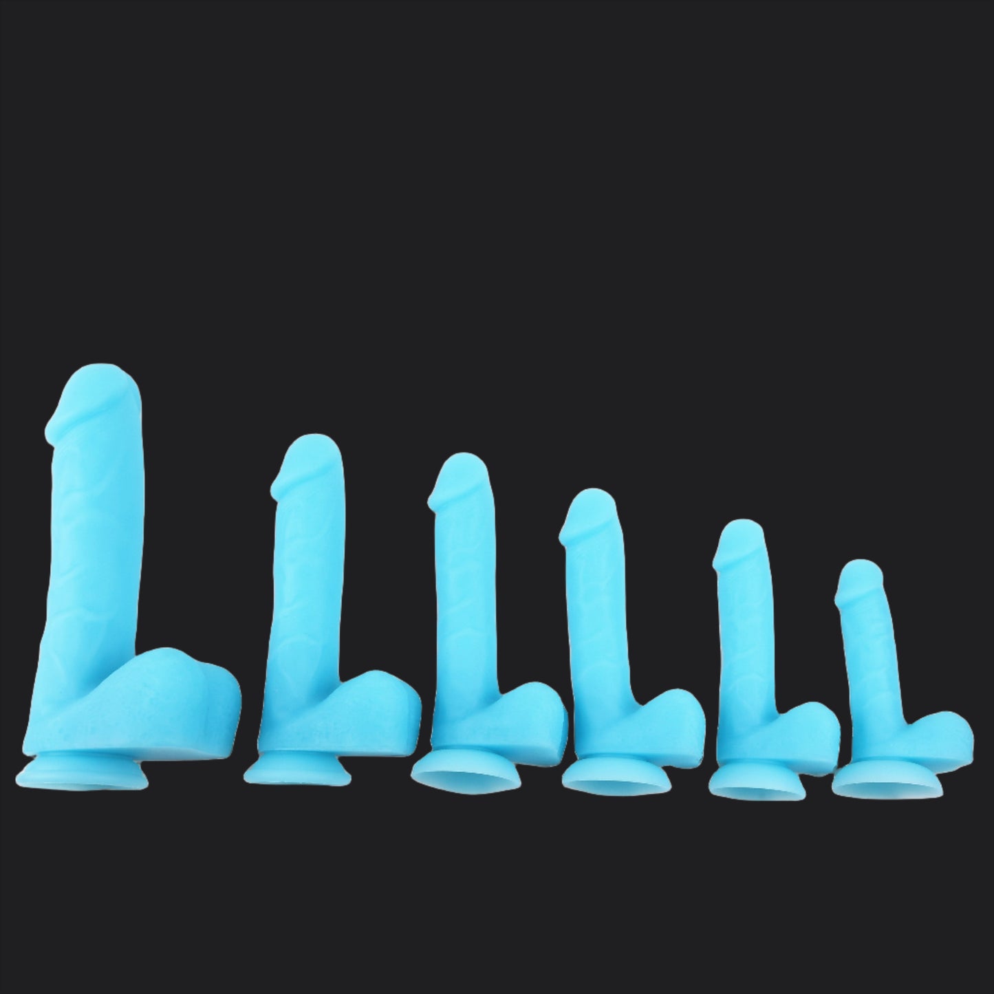 GITD Blue Silicone Dildo