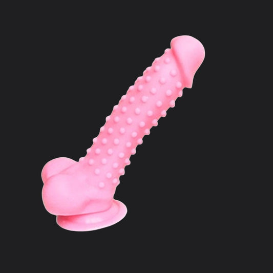 Soft Pink 7inch Dotted Silicone Dildo
