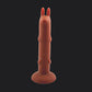 Chocolate Brown Rabbit Silicone Dildo