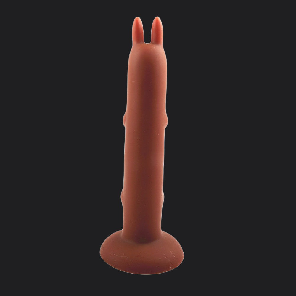 Chocolate Brown Rabbit Silicone Dildo