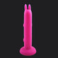 Fiery Pink Rabbit Silicone Dildo