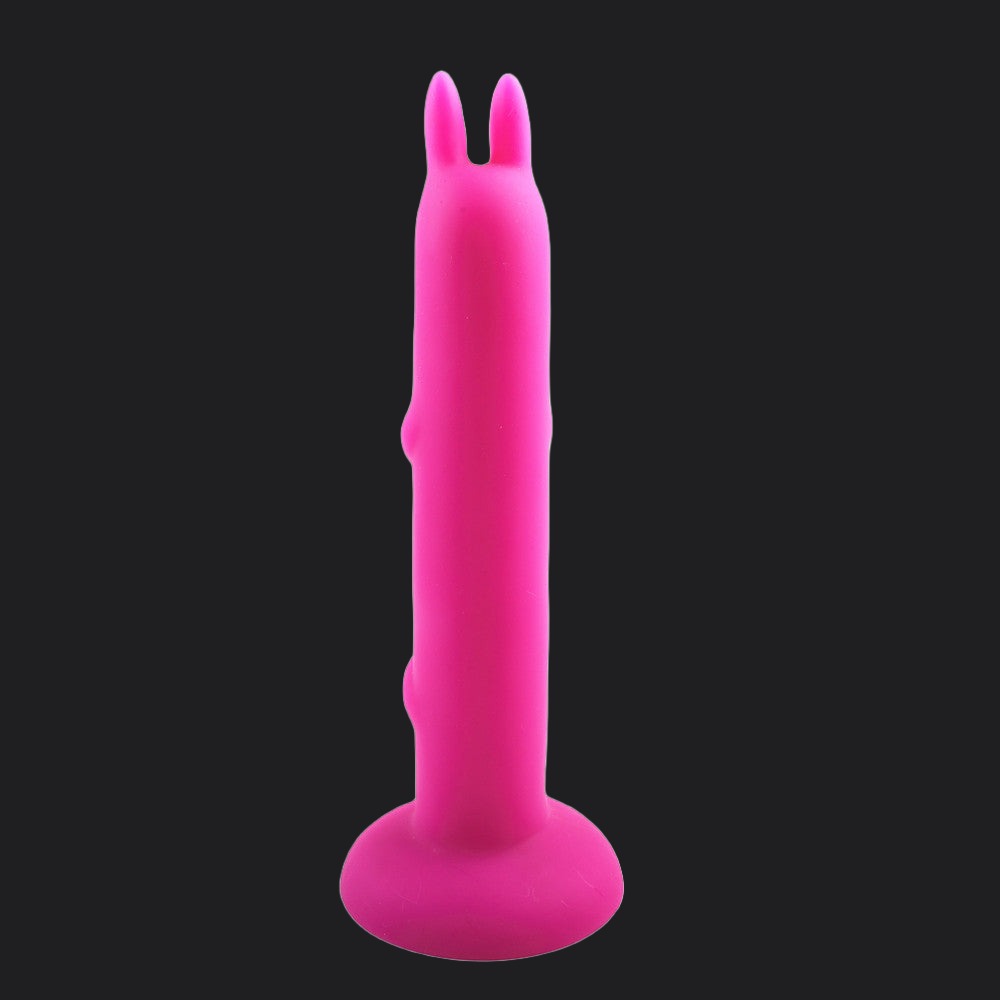 Fiery Pink Rabbit Silicone Dildo