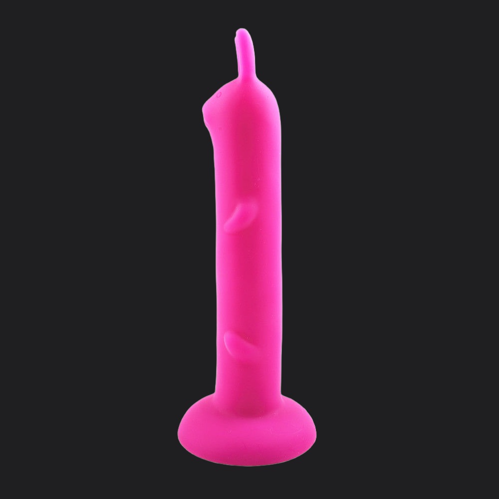 Fiery Pink Rabbit Silicone Dildo