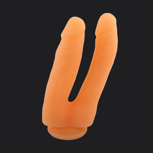 GITD Orange Double Penetrator Dildo