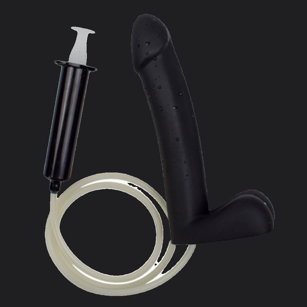 Black 8inch Silicone Squirting Dildo