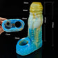 Erek-Hus Dragon Cum Thru Penis Sleeve - Yellow & Blue - Dragon Dildo UK