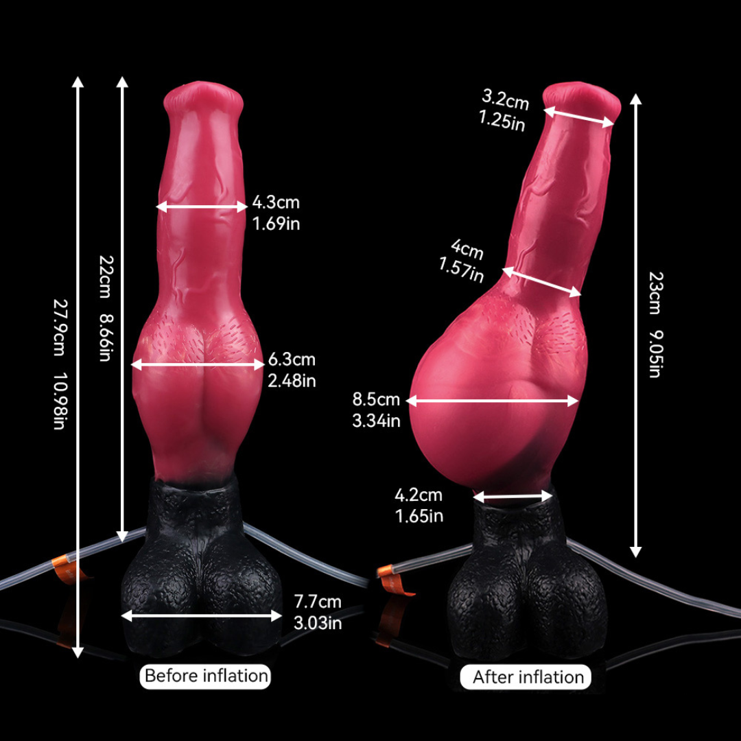Shadowflame Ejaculating Inflatable Dildo - Orthrus