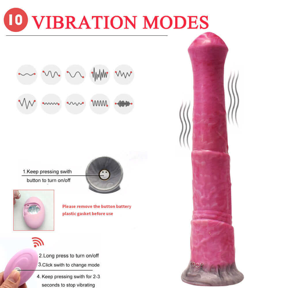 Punch Pink Vibrating Horse Dildo - Marengo