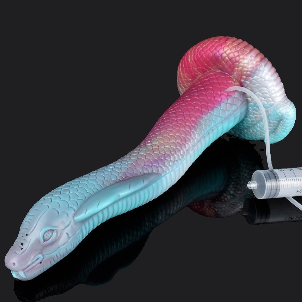 Bubble Gum Squirting Animal Dildo - King Cobra